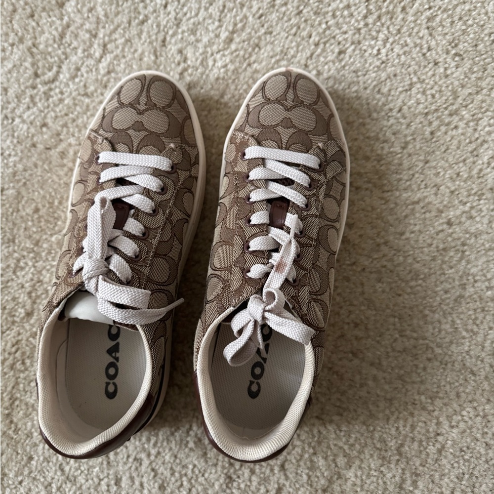 Coach Beige and White Sneakers